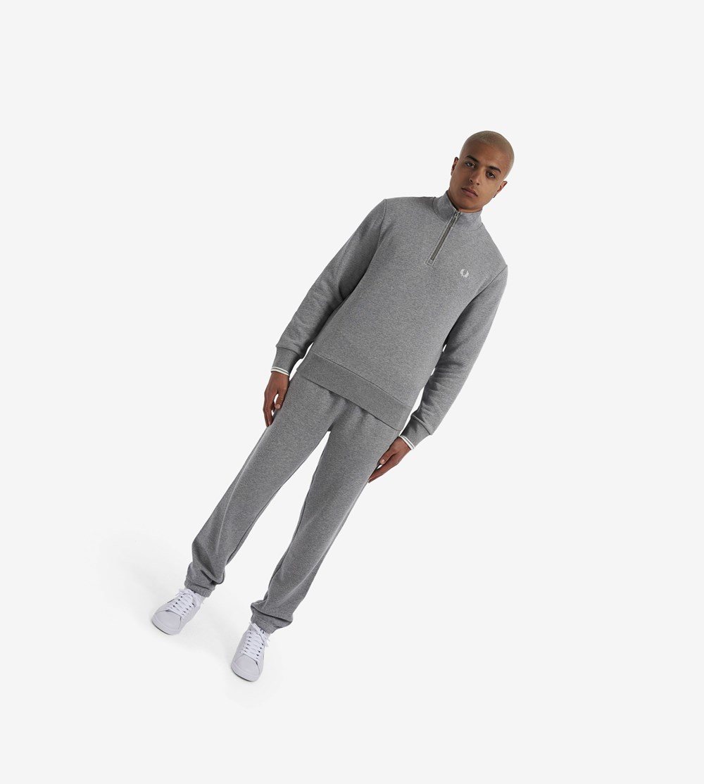 Grey Fred Perry Loopback Sweatpants Men's Tracksuits | ZIRDF-5842