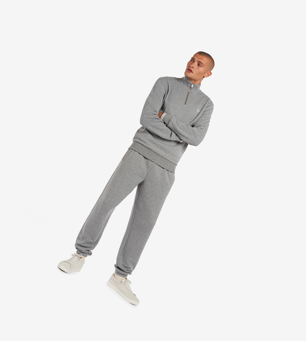 Grey Fred Perry Loopback Sweatpants Men's Tracksuits | ZIRDF-5842