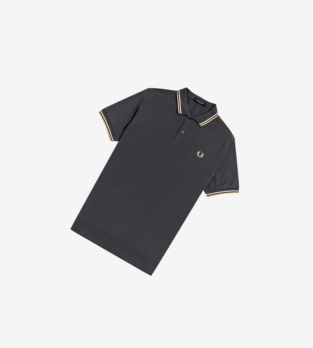 Grey Fred Perry M3600 Men\'s Polo Shirts | LABUP-3805