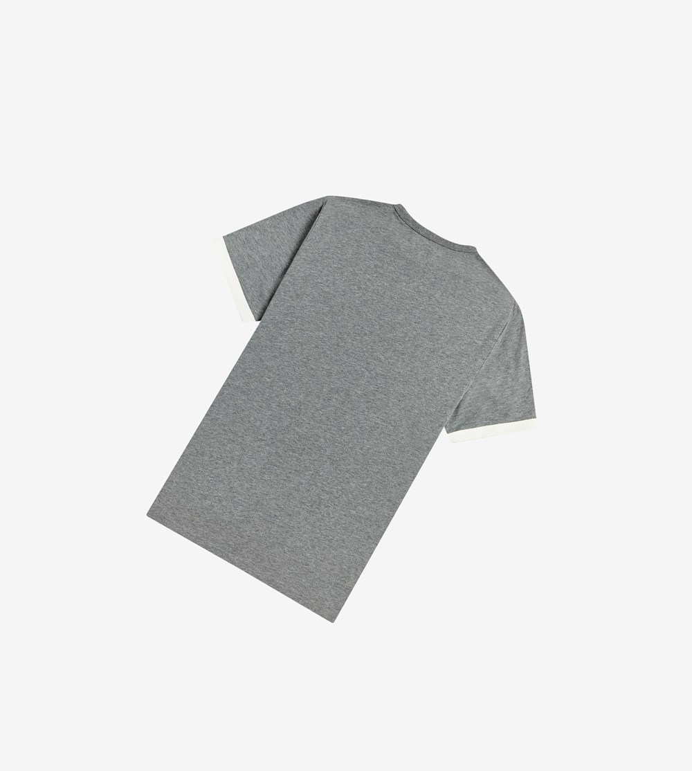 Grey Fred Perry Ringer Men's T Shirts | RDWTE-6129