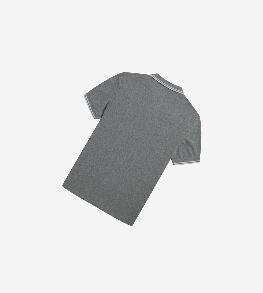 Grey / White Fred Perry M3600 Men's Polo Shirts | HPAJN-6382