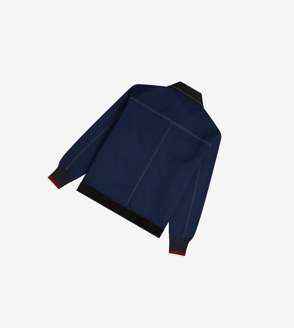 Light Navy Fred Perry Nicholas DaleyFour Pocket Overshirt Men's Jackets | KPNQO-4850