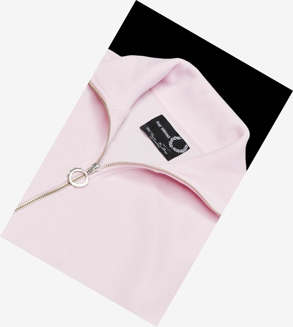 Light Pink Fred Perry Raf Simons Patch Detail Men's Track Jacket | WVXSG-6354