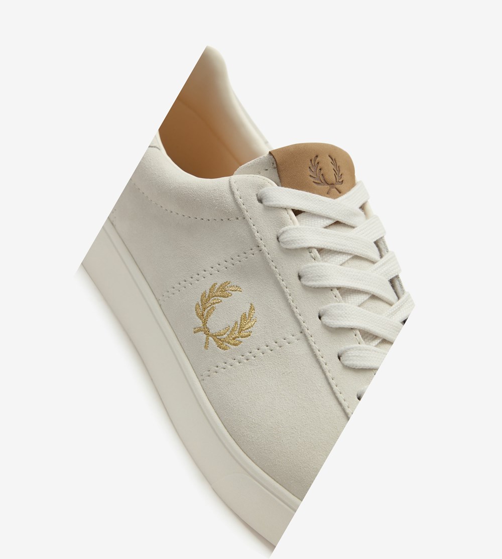 Metal Gold Fred Perry Spencer Men's Sneakers | ZSOQF-2591