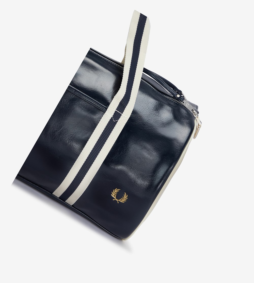 Navy Fred Perry Classic Barrel Bag Men's Bags | NTOKV-3901