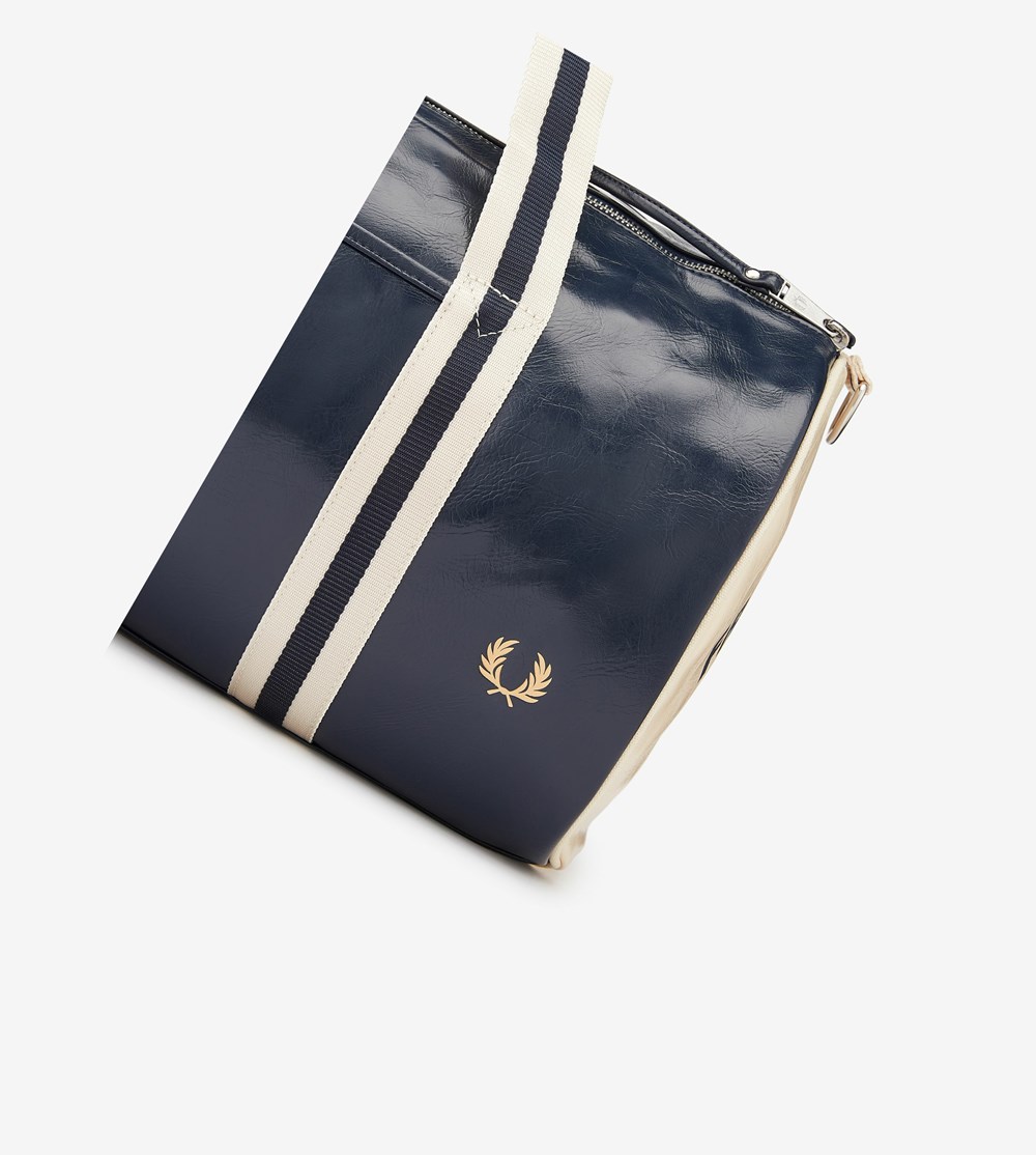 Navy Fred Perry Classic Barrel Bag Women's Bags | OLPEW-7140