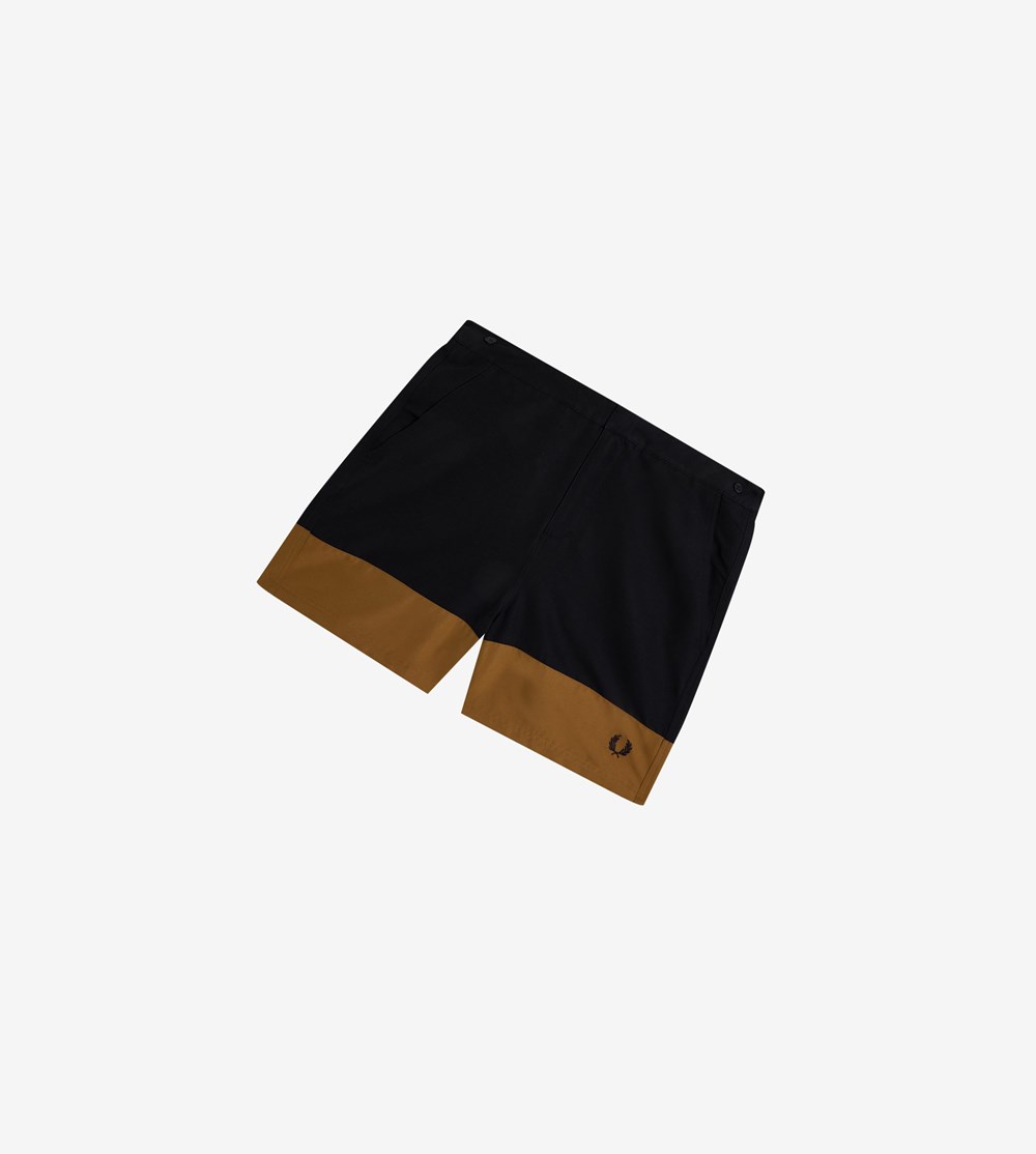 Navy Fred Perry Colour Block Swim Short Men's Shorts | JUYGV-0946