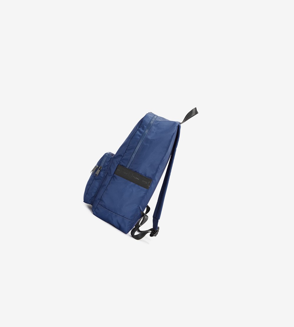 Navy Fred Perry Graphic Tape Backpack Men's Bags | GPHJX-2369