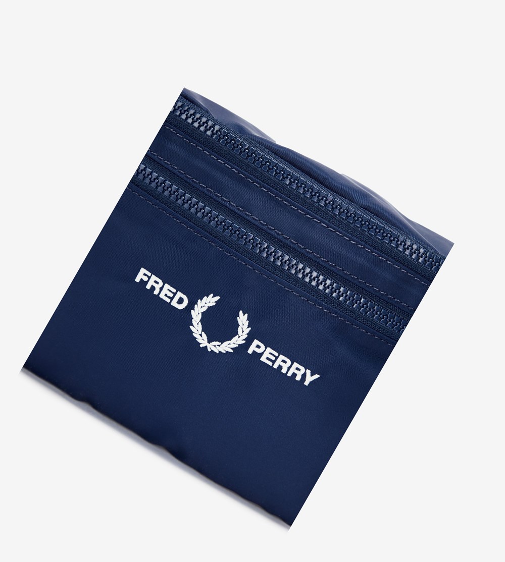 Navy Fred Perry Graphic Tape Crossbody Bag Men's Bags | GUMHI-7253