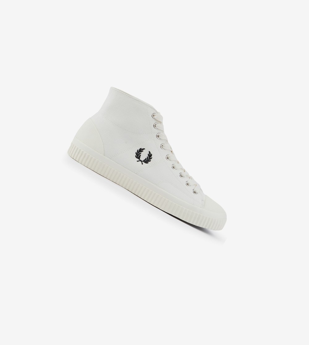 Navy Fred Perry Hughes Mid Men\'s Canvas Shoes | GCDJS-5936