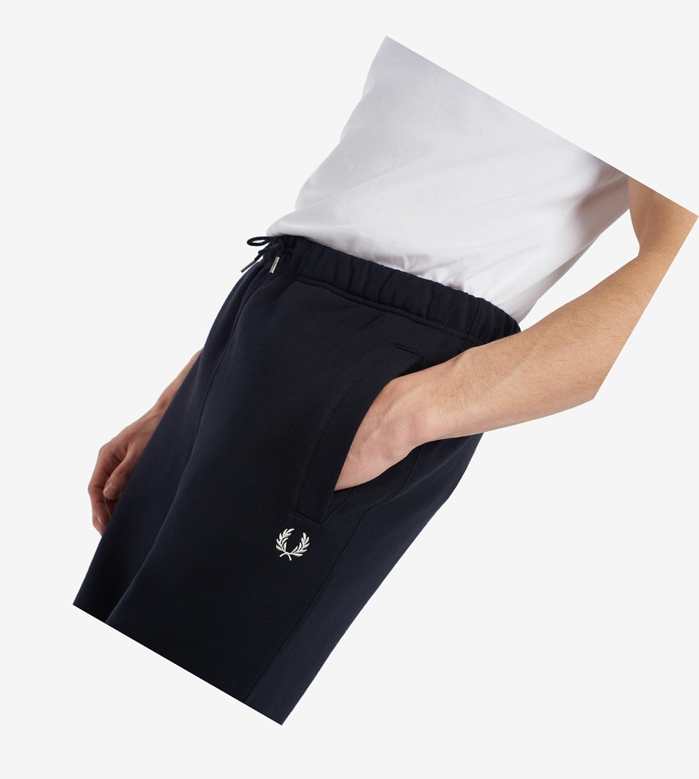 Navy Fred Perry Loopback Sweatpants Men's Trousers | KQJSL-3076