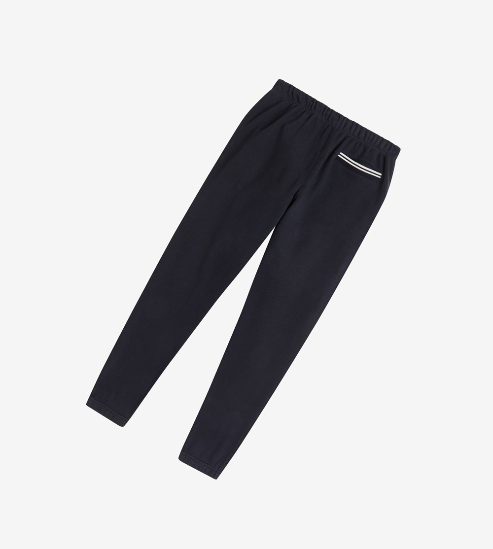 Navy Fred Perry Loopback Sweatpants Men's Tracksuits | RVAIJ-0587