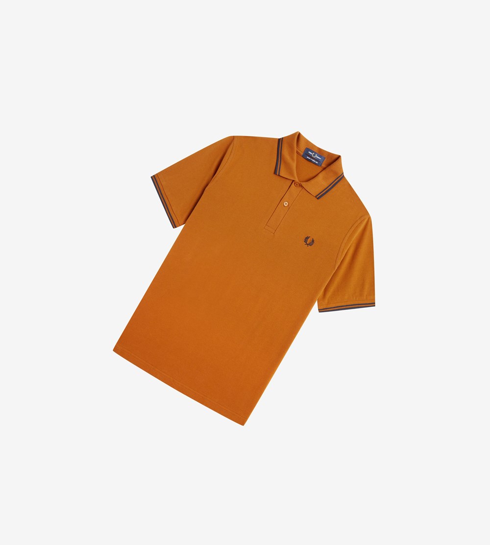 Navy Fred Perry M12 Men's Polo Shirts | EHRWB-1846