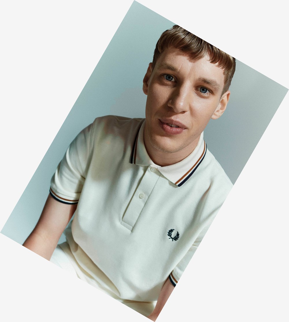 Navy Fred Perry M12 Men's Polo Shirts | GSUWC-6752