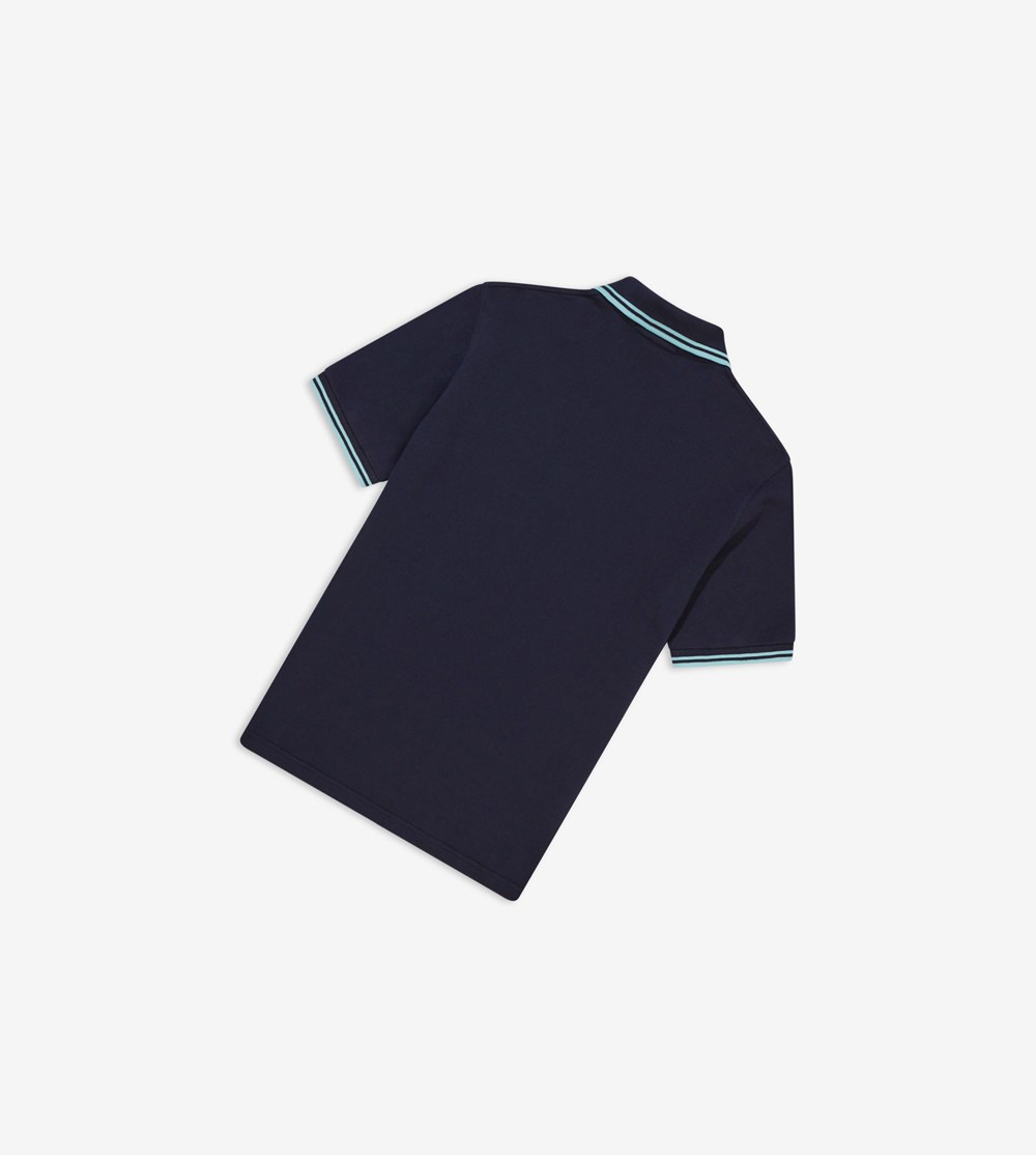 Navy Fred Perry M12 Men's Polo Shirts | JNSCB-9350