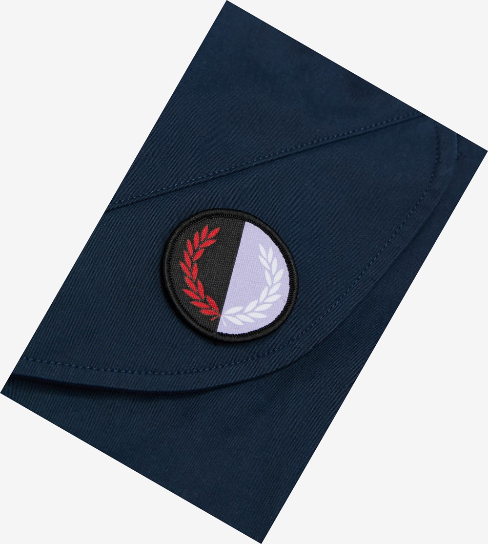 Navy Fred Perry Raf Simons Patch Detail Parka Men's Jackets | LMWET-4083