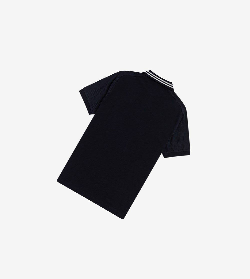 Navy Fred Perry Raglan Sleeve Men's Polo Shirts | SYGUX-3279