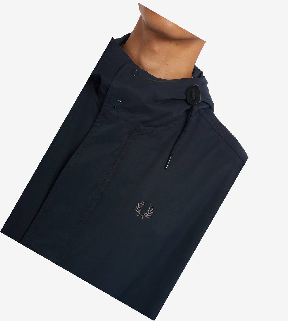 Navy Fred Perry Shell Parka Men's Jackets | WMDTA-2804