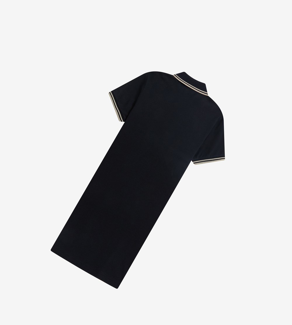 Navy / Light Fred Perry Twin Tipped Shirt Women's Dresses | ZTBOC-0863