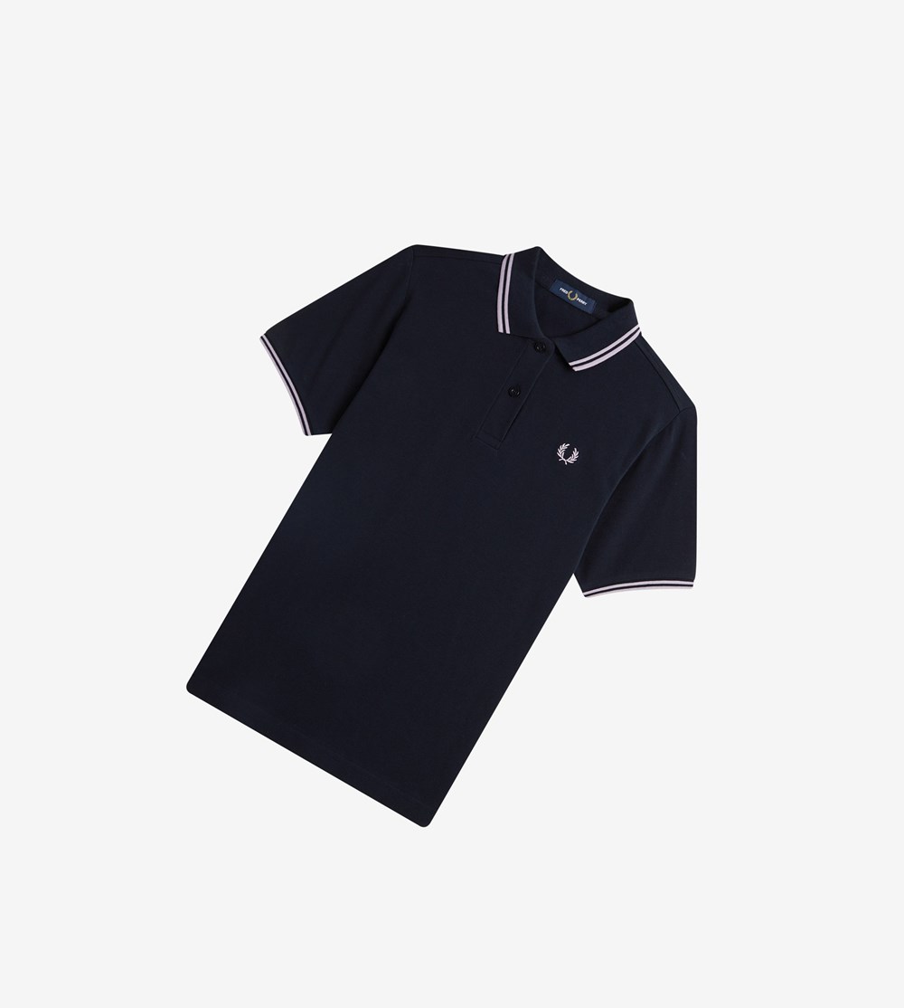 Navy / Purple / Purple Fred Perry G3600 Women's Polo Shirts | ICGSB-9371