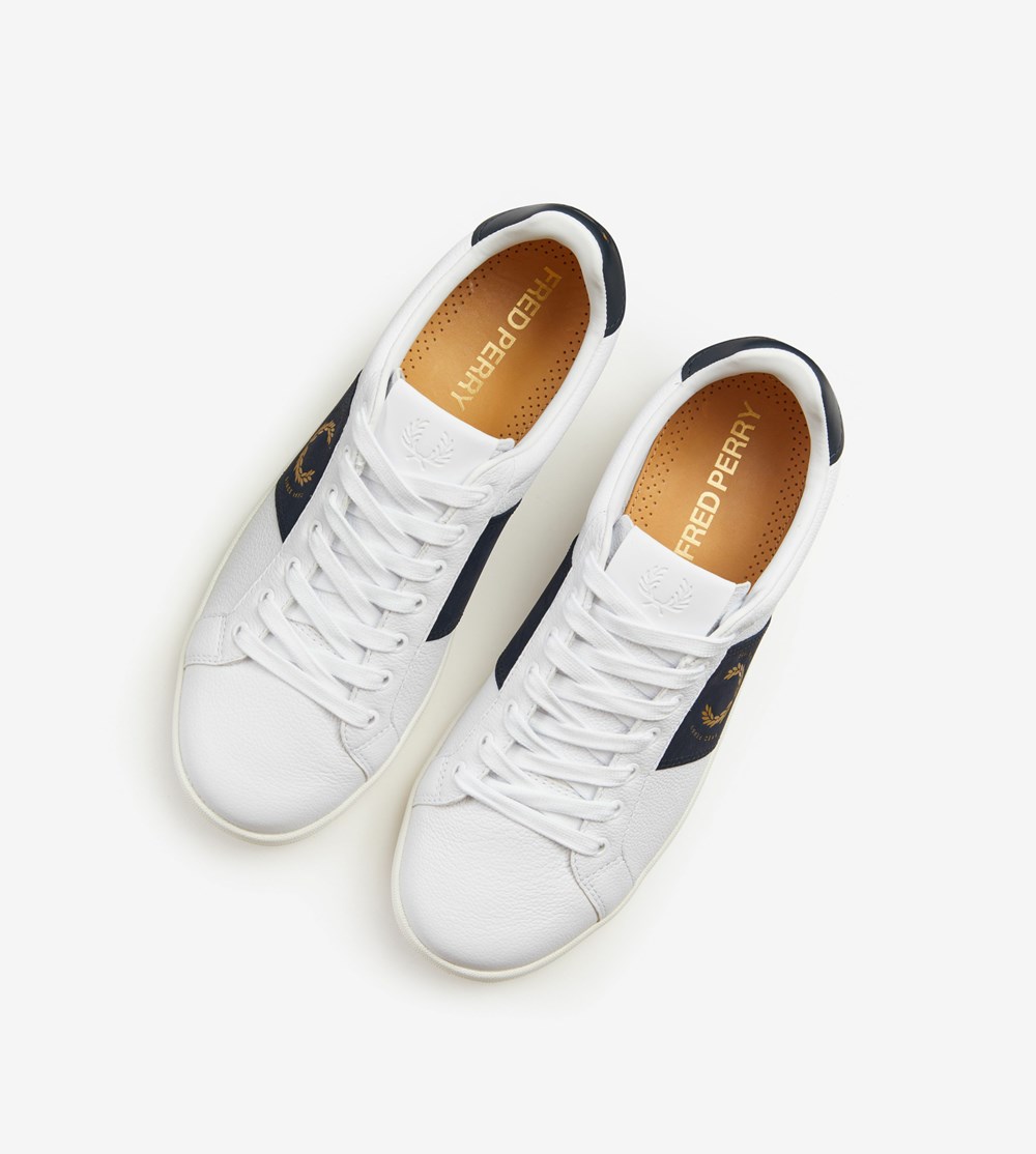 White Fred Perry B721 Men's Sneakers | MRKYP-9701