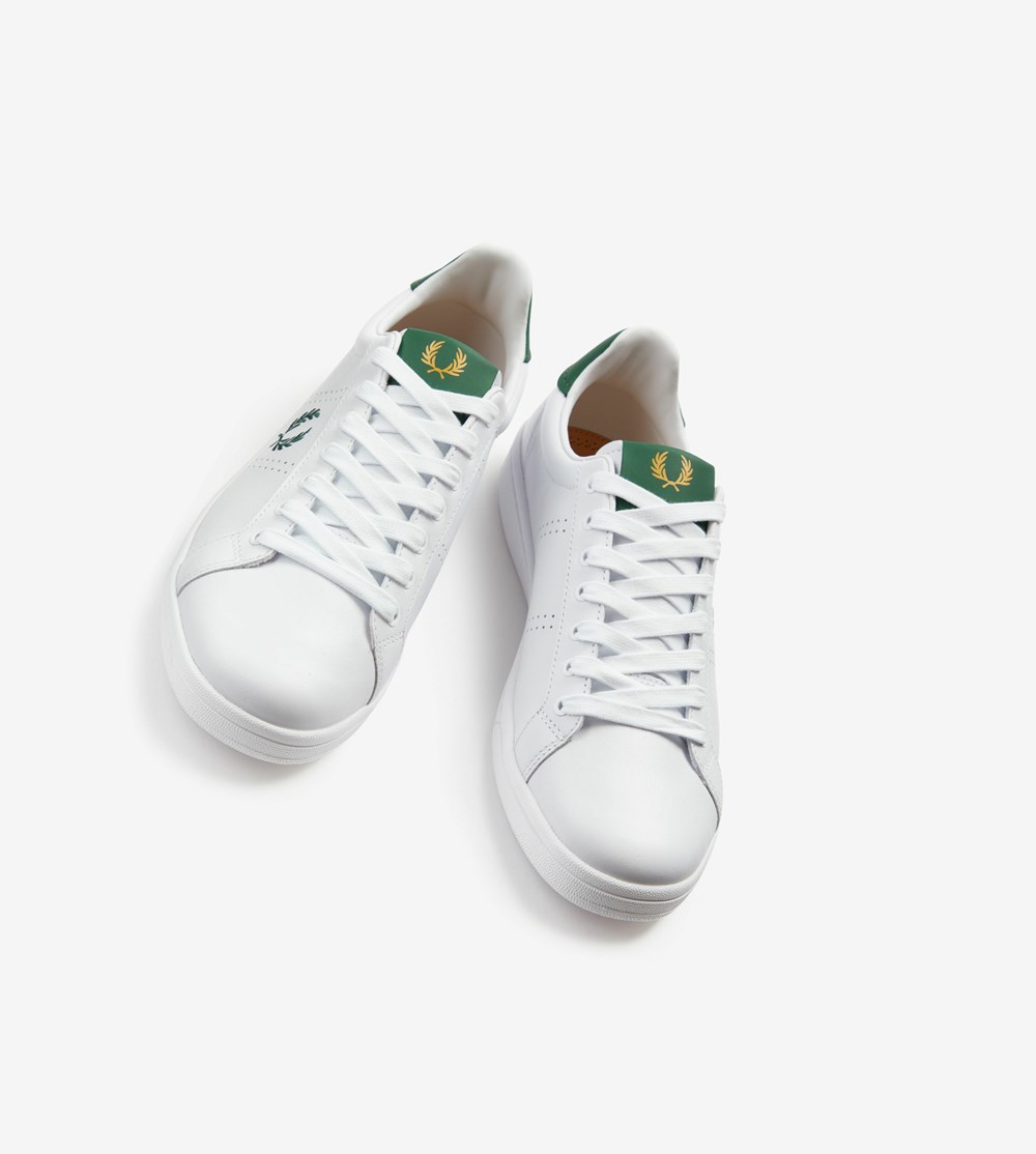 White Fred Perry B721 Men's Sneakers | PVBAL-7192