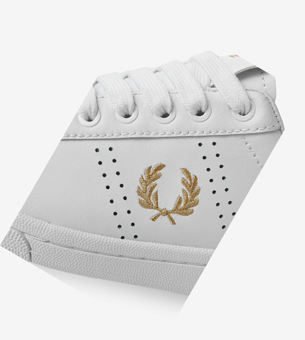 White Fred Perry B721 Men's Sneakers | QXYKC-8036