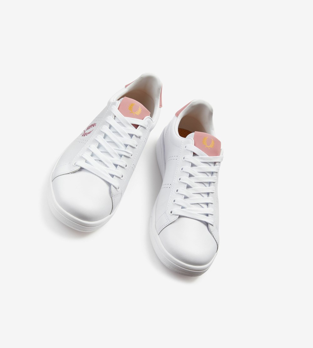 White Fred Perry B721 Men's Sneakers | VBGJQ-2304