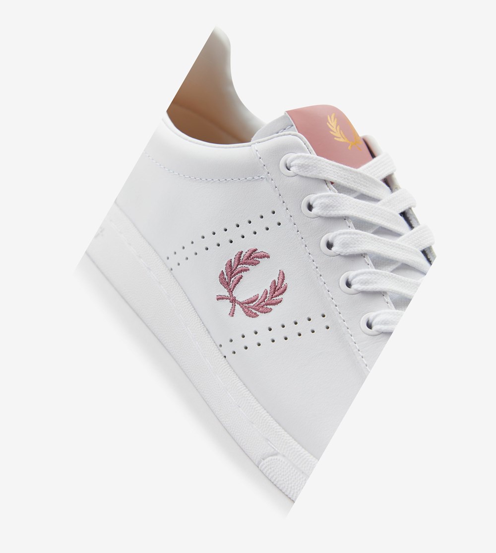 White Fred Perry B721 Men's Sneakers | VBGJQ-2304