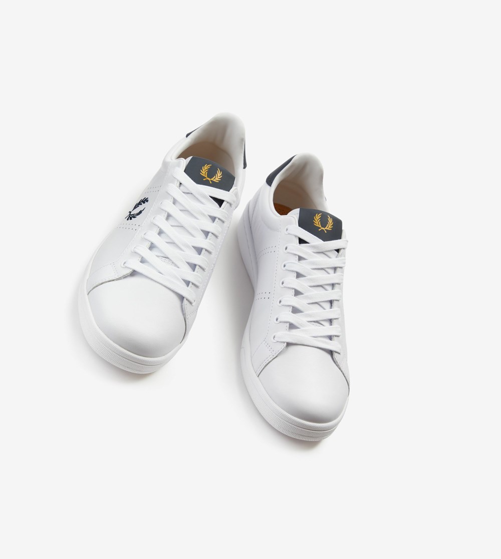 White Fred Perry B721 Men's Sneakers | XPBRY-1967