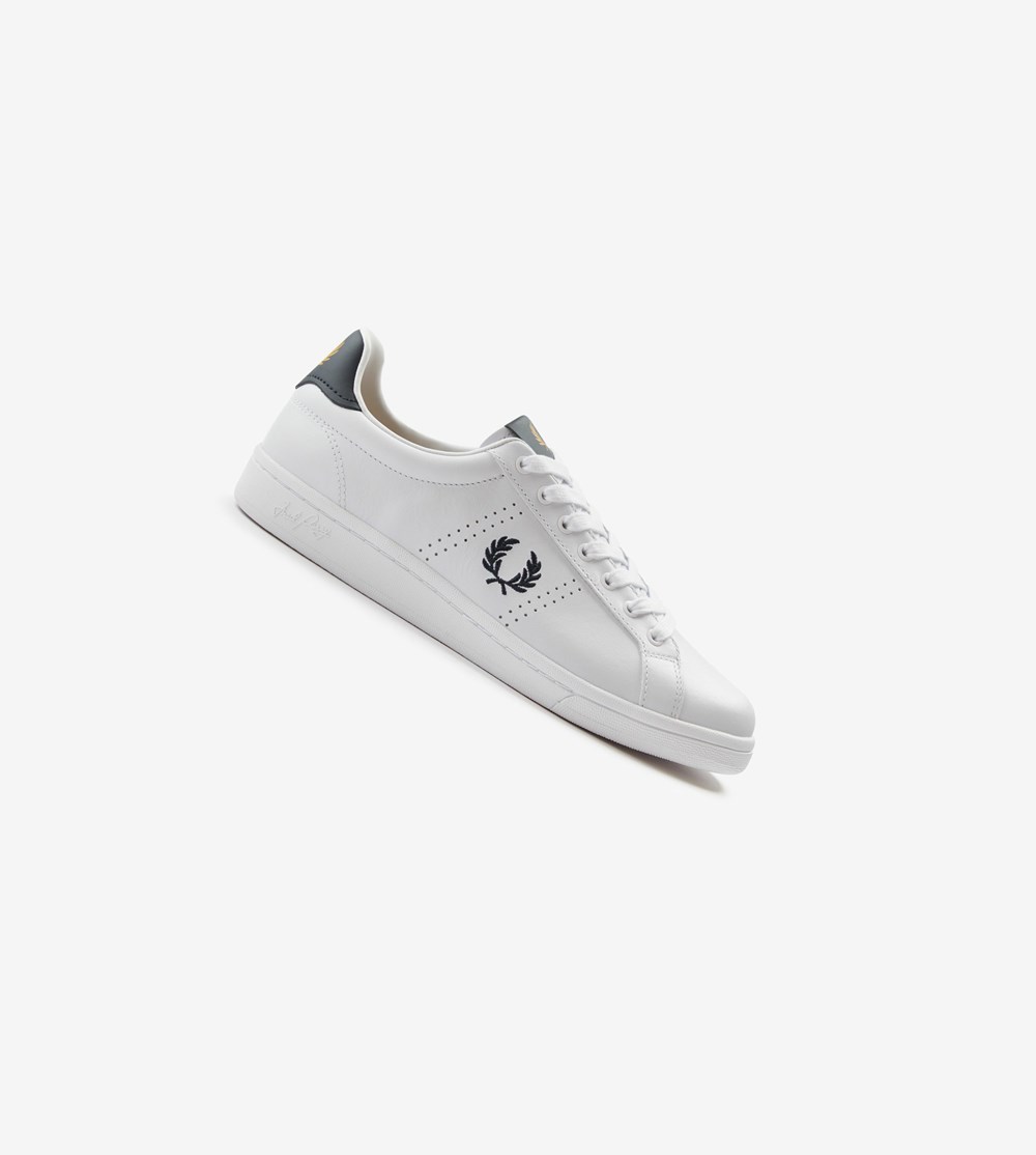 White Fred Perry B721 Men\'s Sneakers | XPBRY-1967