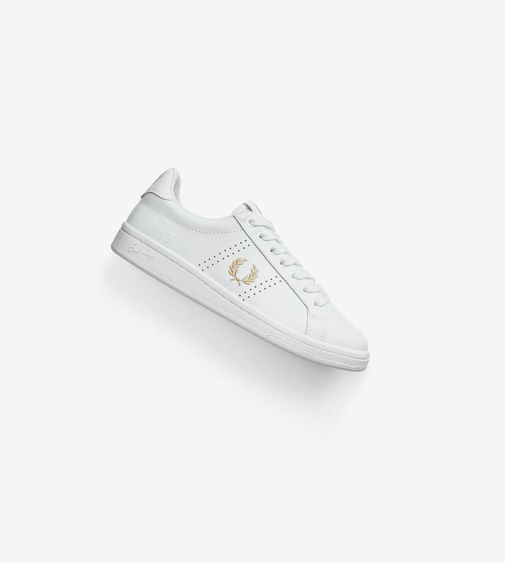 White Fred Perry B721 Women's Sneakers | WXBDC-1706