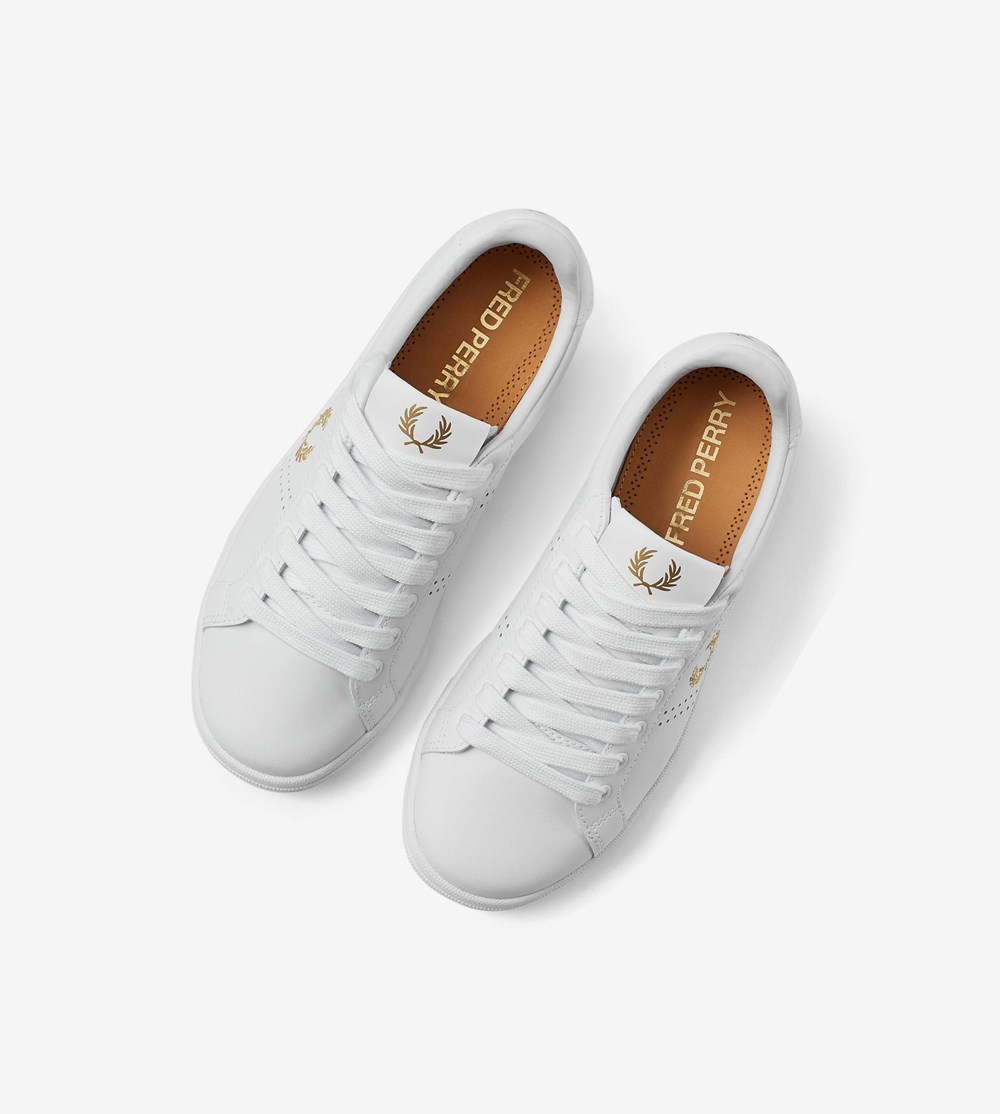 White Fred Perry B721 Women's Sneakers | WXBDC-1706