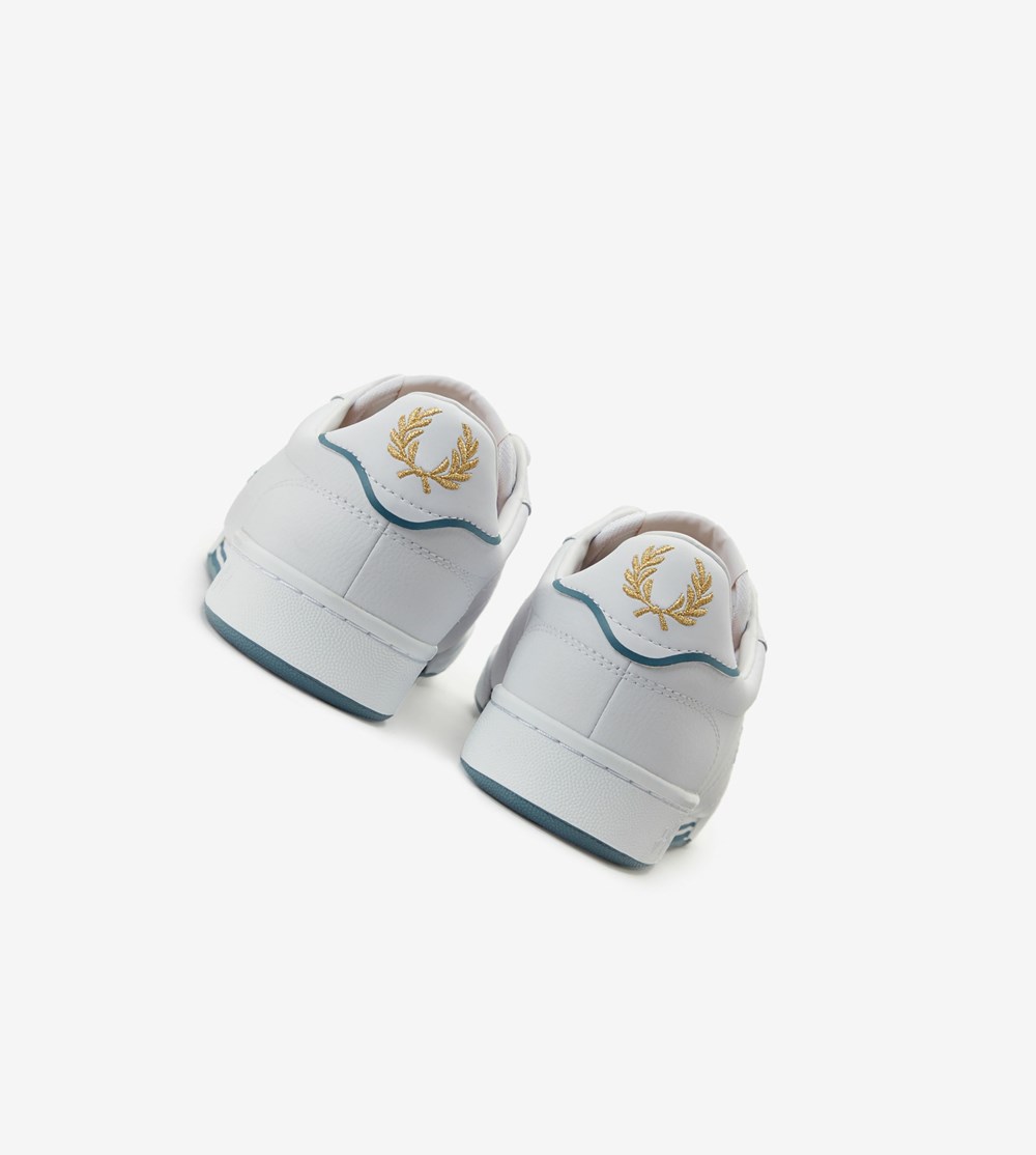 White Fred Perry B722 Men's Sneakers | YBLQE-9473