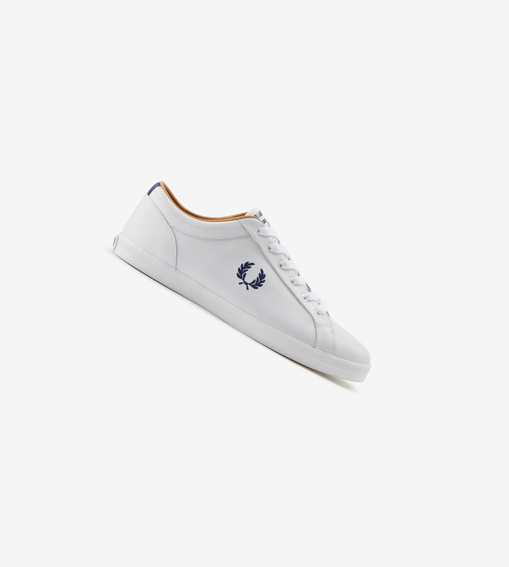 White Fred Perry Baseline Men's Sneakers | GLDZR-9631