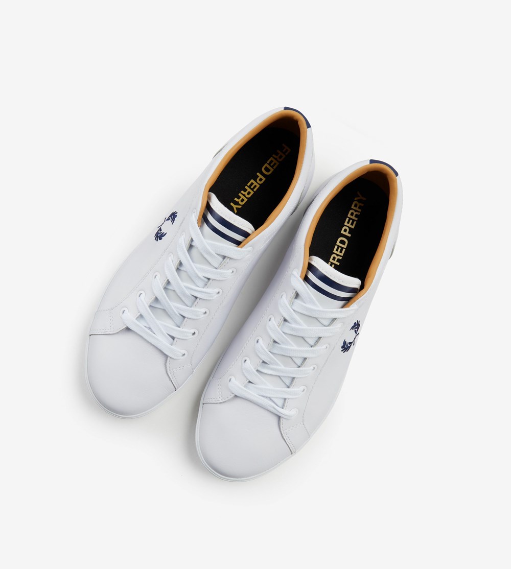 White Fred Perry Baseline Men's Sneakers | GLDZR-9631