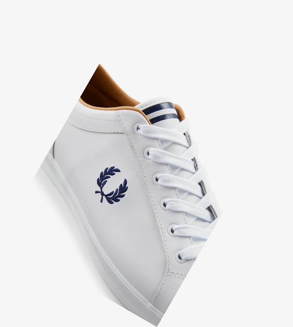 White Fred Perry Baseline Men's Sneakers | GLDZR-9631