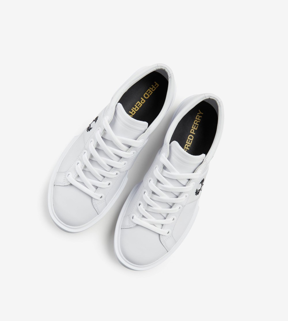 White Fred Perry Exmouth Men's Sneakers | YXADV-2617