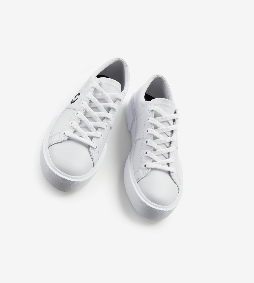 White Fred Perry Exmouth Men's Sneakers | YXADV-2617