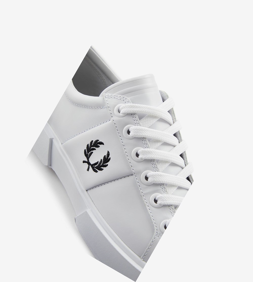 White Fred Perry Exmouth Men's Sneakers | YXADV-2617