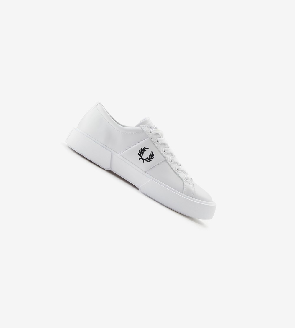 White Fred Perry Exmouth Men\'s Sneakers | YXADV-2617