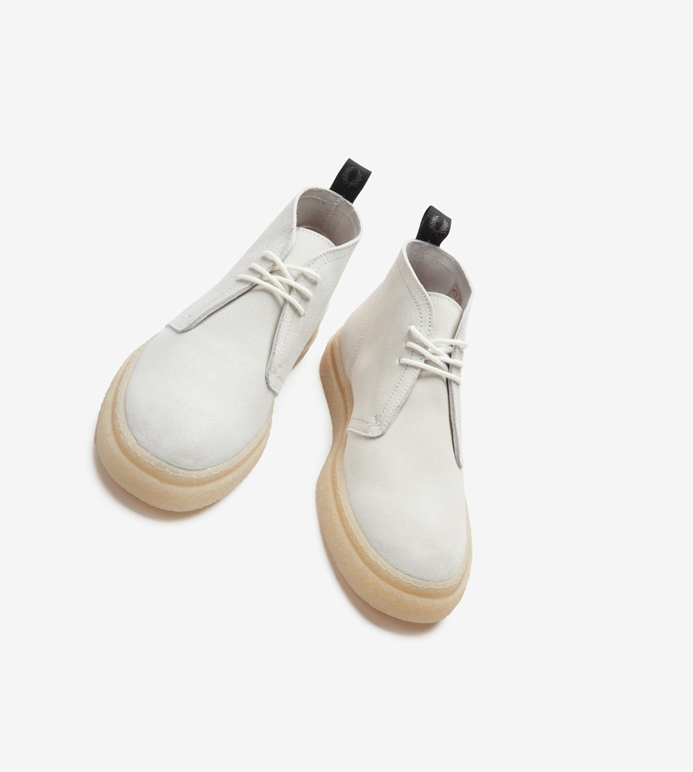 White Fred Perry Hawley Women's Boots | EKUYJ-5029