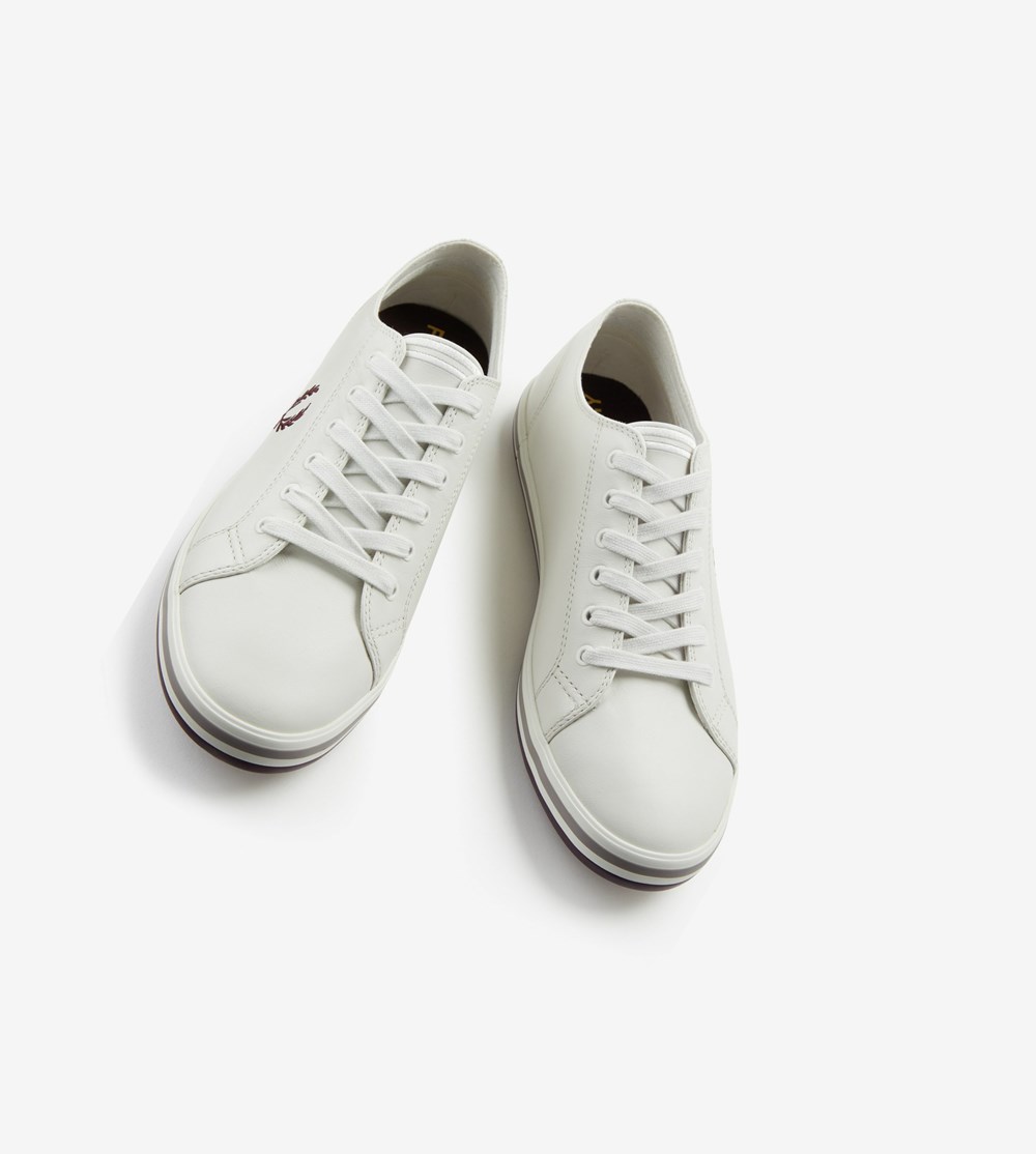 White Fred Perry Kingston Men's Sneakers | DERBN-2671