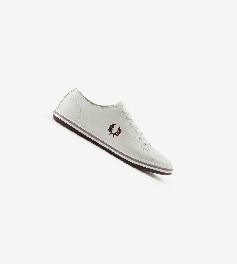 White Fred Perry Kingston Men\'s Sneakers | DERBN-2671