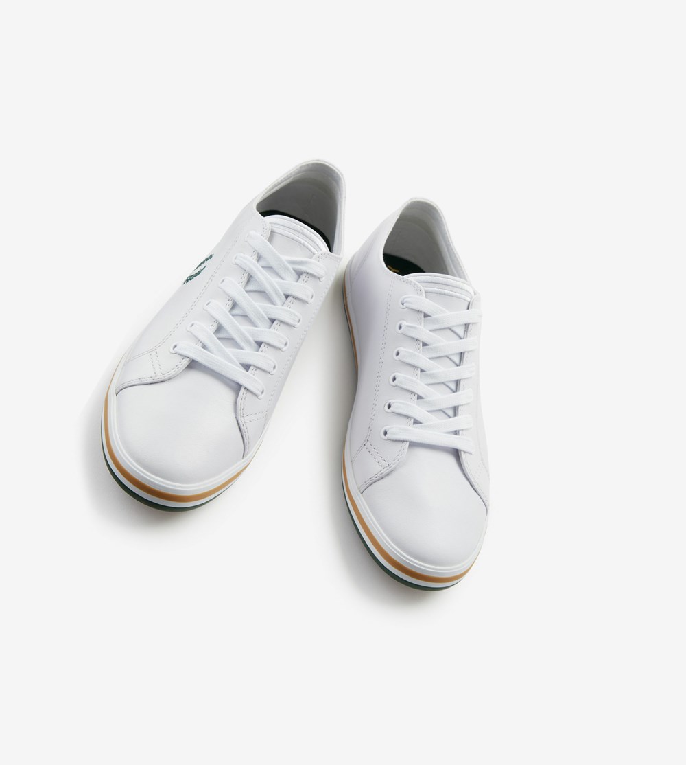 White Fred Perry Kingston Men's Sneakers | DGVLM-3708