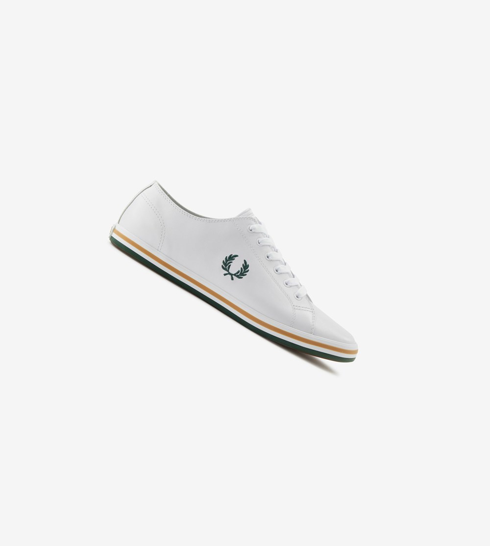 White Fred Perry Kingston Men\'s Sneakers | DGVLM-3708