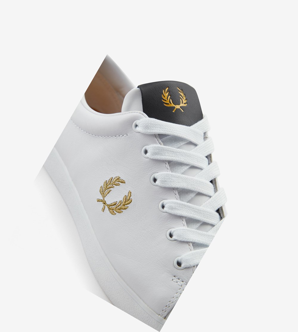 White Fred Perry Lottie Women's Sneakers | JEMND-8046