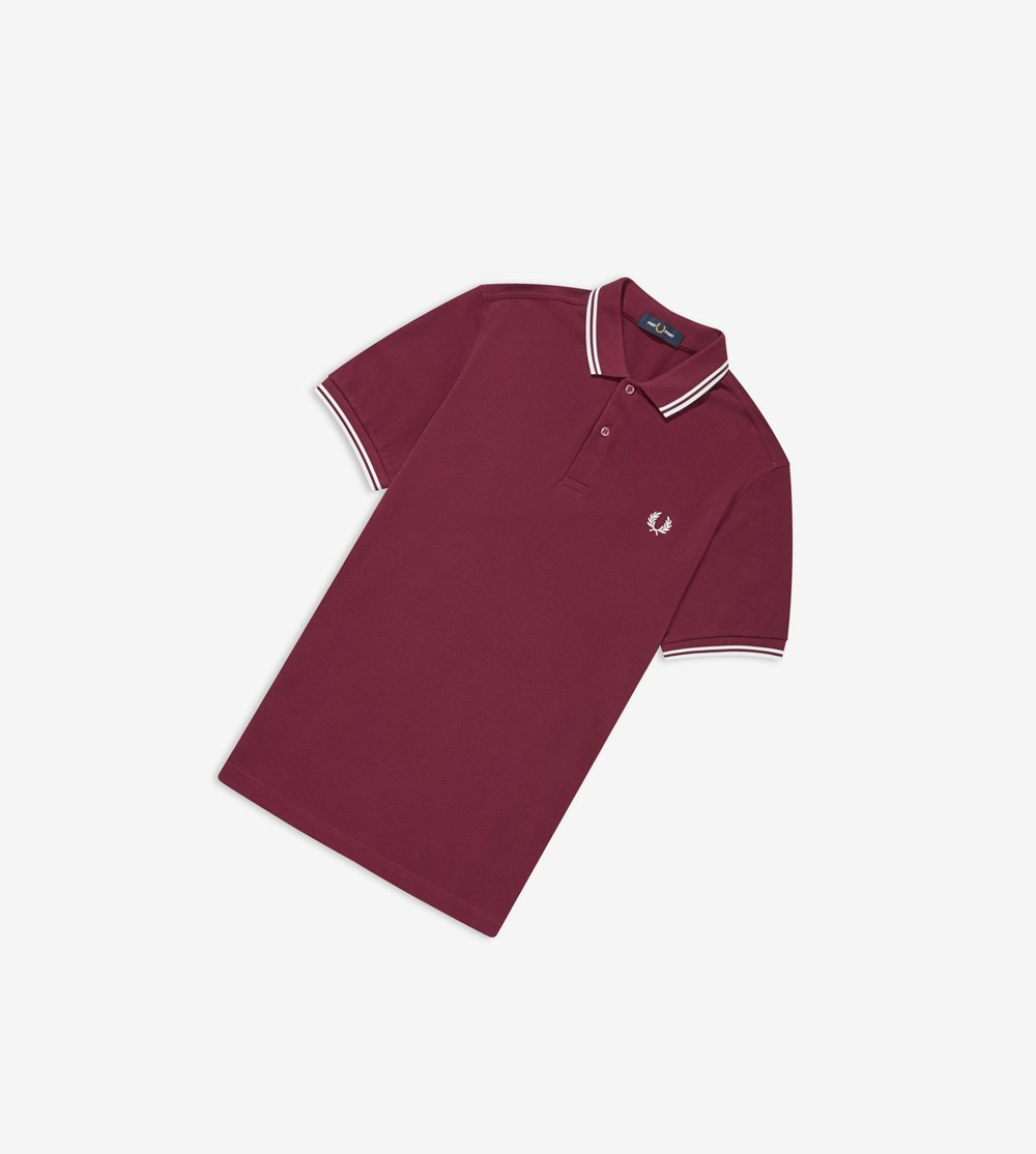 White Fred Perry M3600 Men's Polo Shirts | WZQLP-5926