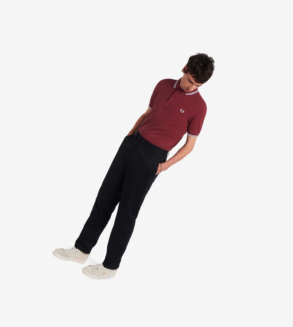 White Fred Perry M3600 Men's Polo Shirts | WZQLP-5926