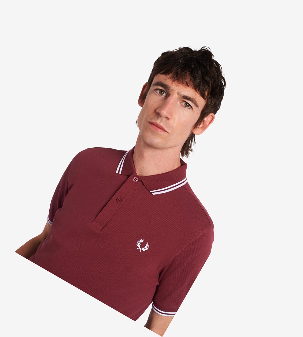 White Fred Perry M3600 Men's Polo Shirts | WZQLP-5926